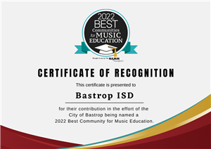 NAMM Certificate